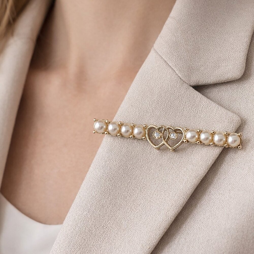 Vintage 1950 Sarah Coventry Waltz Time Faux Pearl Brooch Pin